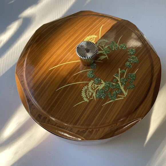 VTG Japanese Laquered Lidded Rice Bowl Trinket Laquerware Jewelry Holder MCM - Picture 10 of 11